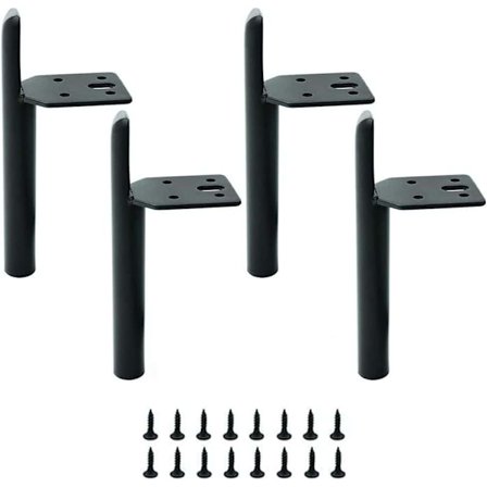 4 st DIY möbelben, metallben, möbelben, järnfötter, skåpben, med 16 skruvar, för soffa, soffbord, TV-skåp, säng, skåp