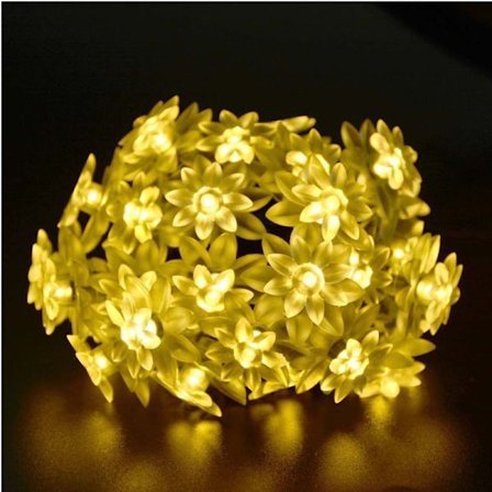Batteridriven ljusslinga 6m 40 LED Lotus Fairy-lampa, 8 lägen