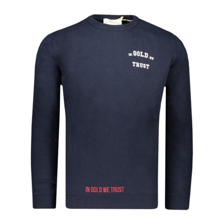 In Gold We Trust Trui , Blauw , Heren , Maat: L
