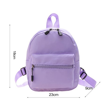 Casual Nylon Mini Ryggsekk for Kvinner, Mote Ensfarget Preppy Stil Studenter Skolevesker Små Reise Ryggsekker for Kvinner~00762