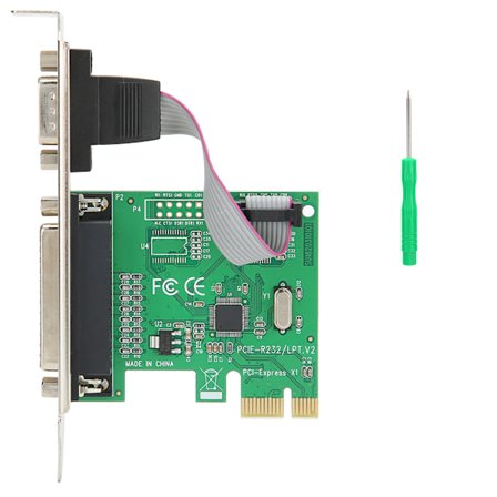 PCI-E till seriell port expansionskort RS232/LPT PCI-E seriell och parallell kort 110-230400bps