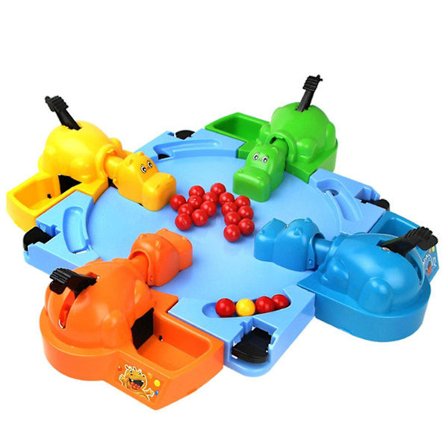 Hungry Hippos Spis Bønner Spil - Hurtigt Interaktivt Brætspil for 4 Spillere