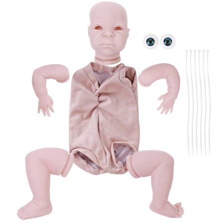 Omålad Reborn Docka Kit DIY Småbarn Hela Kroppen Silikon Baby Huvud Lemmar Set Omålad Docka Kit