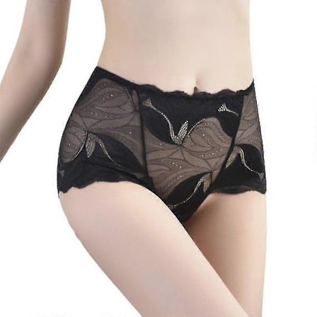 Sexiga Damunderkläder Trosor Spets Mellanhög midja Trosor Kvinnliga Genomskinliga Elastiska Underbyxor Blommigt Mesh Lingerie Bomullsgren