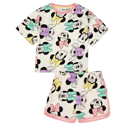 Minnie Mouse Flickor Pyjamasset med Tryck Överallt, Kort Modell, 2-3 År Wh