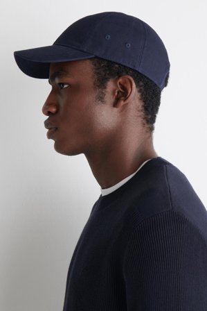 COS Men's Cotton-Canvas Baseball Cap in Blue