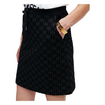 Karl Lagerfeld Allover Flock Nederdel Sort, Dame