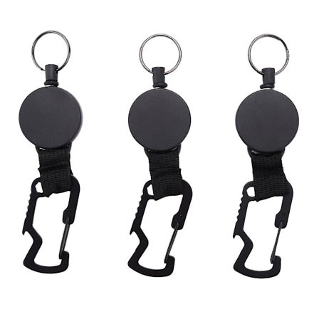 Tilbaketrekkende nøkkelring - Heavy Duty Holder Spole med Multiverktøy Karabinklips, nøkkelring med stål Wi