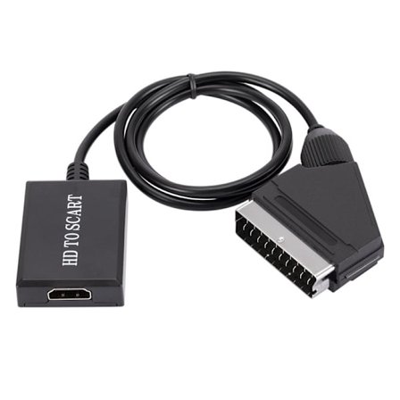 Scart till HDMI-omvandlarkabel 1080P/720P HD Video Ljudomvandlare för Crt/Vhs/Dvd CVBS Uppspelning