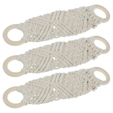 3 kpl Virkattu Astiapyyhepidike, Makramee Neulottu Ripustettava Keittiöpyyhepidike Silmukalla Virkattu Pyyherengas