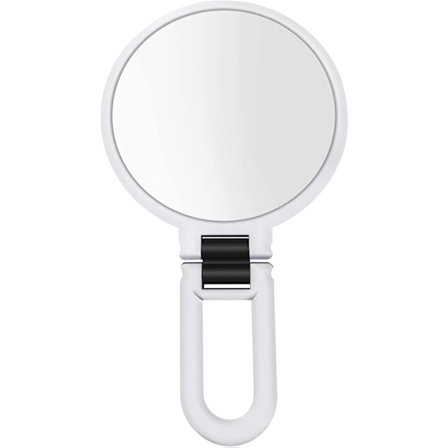 Dubbelsidig Smink Spegel, Dubbelsidig Spegel, Hand Spegel Med Vikbart Handtag, Förstorande Hand Spegel