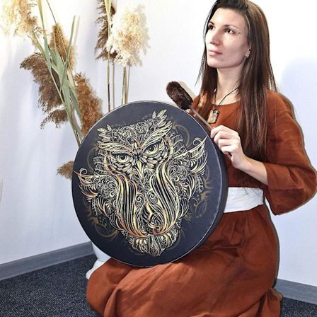 Shamantrumma Livets Träd Sibirisk Ljudhealing Verktyg