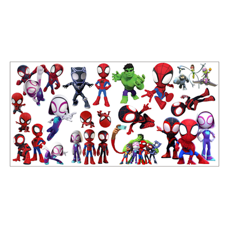 Spidey og hans fantastiske venner Skræl og klæb vægklistermærker, rød, gul, blå, grøn, orange, lilla