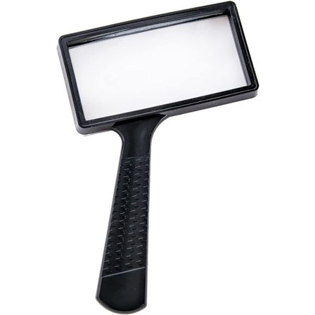 Stor rektangulær håndholdt lupe, 5x forstørrelse, 4x2 tommer hånd