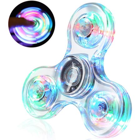Kristall LED Fidget Spinner - Legetøj med lys til børn/voksne - Påskegave & Festartikler (Hvid) 3 stk