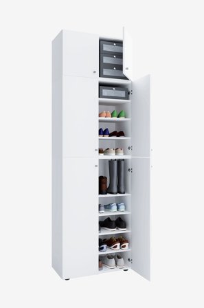 VCM - Vcm Kenkäkaappi Lona Xxl 9-lokeroiset saranaovet - Kiinnityksellä. - Valkoinen - Kenkäkaapit - - Homeroom