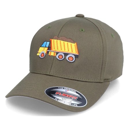 Kiddo Cap - Vert flexfit Casquette - Kids Dump Truck Olive Flexfit @ Hatstore