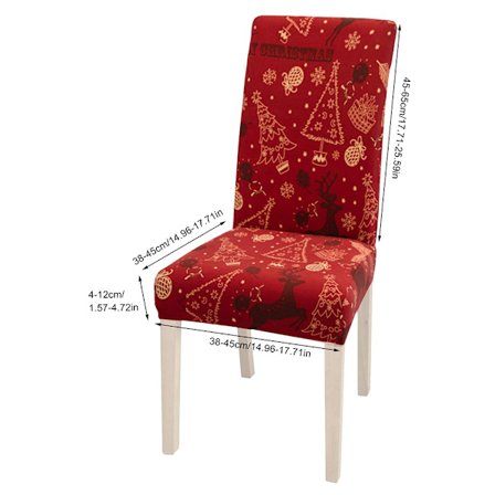 Stolskydd för jul | Set med 4 julstolsöverdrag för matsal, kök, vardagsrum. Stolsöverdrag skyddande överdrag för pall