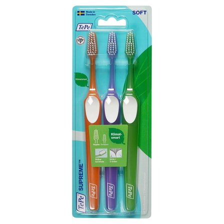 TePe Supreme Soft 3 stk, Medicin & Pleje, Tandbørster, Voksentandbørster