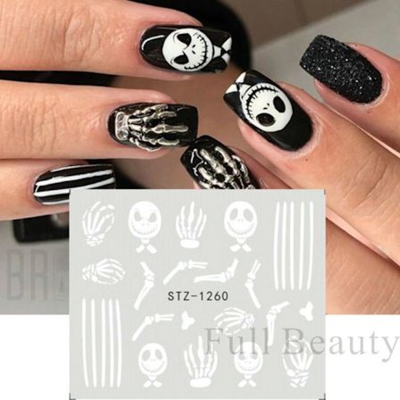 Halloween Pääkallo Kynsitarroja-11