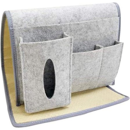 Grise-Nattbordlomme, Oppbevaringslomme for seng, Hengende veske for sofa, Nattbordoppbevaring for telefon, fjernkontroll, avis, penn, magasin, briller