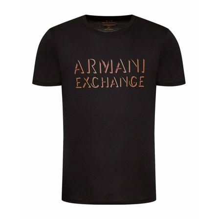 Armani Exchange, Short Sleeve Shirts Zwart, Heren, Maat:XL