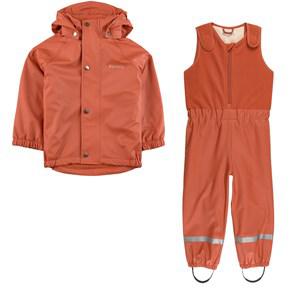 Kuling Ottawa Lined Recycled Rain Set Rust 74/80 cm - Clothing sets - 74/80 cm - Orange
