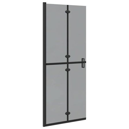 Duschvägg Walk-In - vidaXL - 80x6,5x190 cm - Svart - Härdat glas - Aluminium - Fällbar design - Lättskött