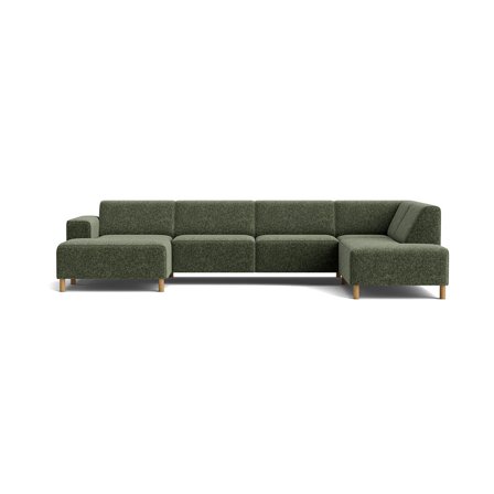 Seam U-sofa, venstrevendt - Genesis Grøn - 344x206x78 - Sofa, u-sofa