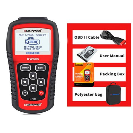 KONNWEI KW808 Auto OBDII Kode Leser 2.8" Stor Skjerm OBD2 Skanner, Sjekk Bilmotorlys Feilkode Analysator