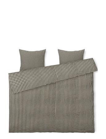 Bæk&Bølge Påslakanset 220X220 Cm Svart/Sand Se Home Textiles Bedtextiles Bed Sets Black Juna