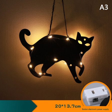 Halloween Dekoration LED-Lampa Pumpa Fladdermus Skelett A3