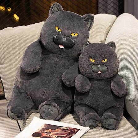 30-45cm Kawaii Britisk Korthår Katt Kosedyr Utstoppede Dyr Blå Grå Katter Kosedukker Myke Leker For Studentgave Til Jenter 45CM[CO]