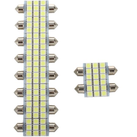 10x 5050 SMD 9 LED 42mm Bil C5W Festoon Dome Kort Indvendig Pære Lmape DC 12v.