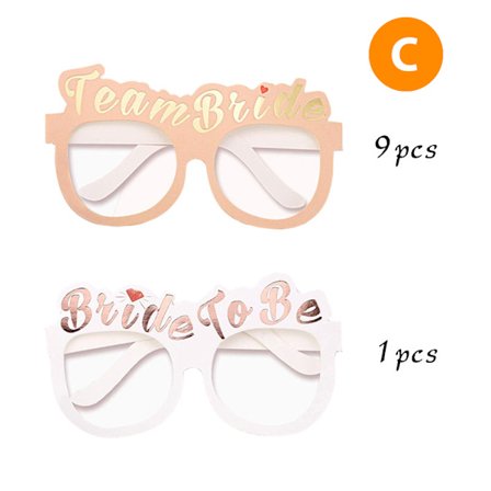 Bachelorette Party Pappersglasögon Rose Gold Team Brud Vit Bri