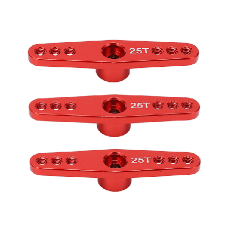 3 stk 25T Aluminium Legering RC Servo Arm Horn Lang Type for 1/10 Fjernstyrt Bil Oppgraderingsdel Rød