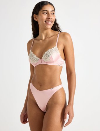 Lindex Brief Satin Thong - Pink - XS
