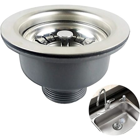 Vaskesamler 114mm Rustfrit Stål Køkkenvask Kurv Si Strainer Prop Affald 1"