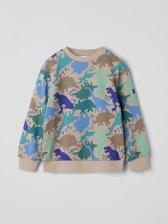 Polarn O. Pyret - Sweatshirt dinosaurs - 110 - Childrenswear - beige