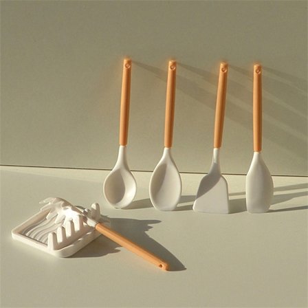 1Set 1:6 Dollhouse Mini Pot Spatel Sked Spade Skrape m/Tra