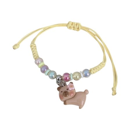 Livligt Macaron Farvet Børnearmbånd Med Tegneserie Capybara Mønster Justerbart Blødt Bånd Egnet Til Festligheder