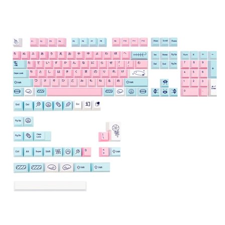 137 Tangenter Acid Home Keycap Sweet Girl Dye Sublimation Anime Japansk för Key Caps Cherry Profil 7U Mellanslagstangent för Mx Swit