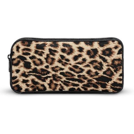 Rolig Leopard Dyreprint Penalhus Pen Opbevaringspose Penalhus Kontororganisator Holder med Lynlås til Kvinder Mænd Voksen82098 db COLOR One Size