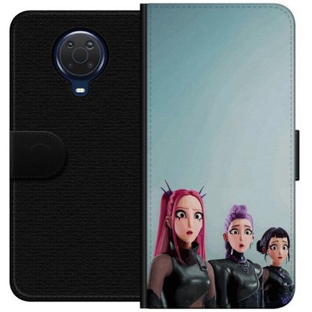 Yhteensopiva Lompakkokotelo Nokia Nokia G20 Kolme animoitua naista, joilla on värikäs tukka futuristisessa tyylissä ja yllättyneet ilmeet