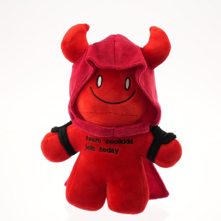 1 stk. Rød Forsaken C00lkidd plysjleke, bedårende og morsomt design med "Bli med i dag"-tekst – Perfekt gave til venner, jul [DB]