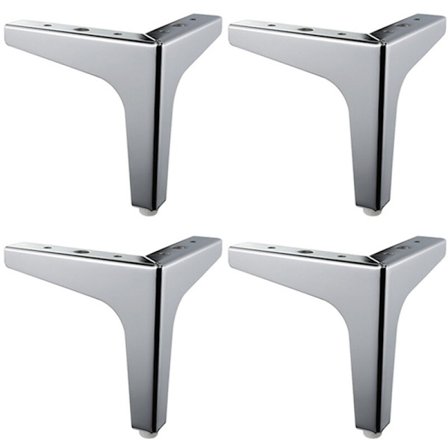 4 stk. Metalmøbelstøttefødder Sølv Sofabordfod Sofa Fod Møbeltilbehør Gummifod Sengplade