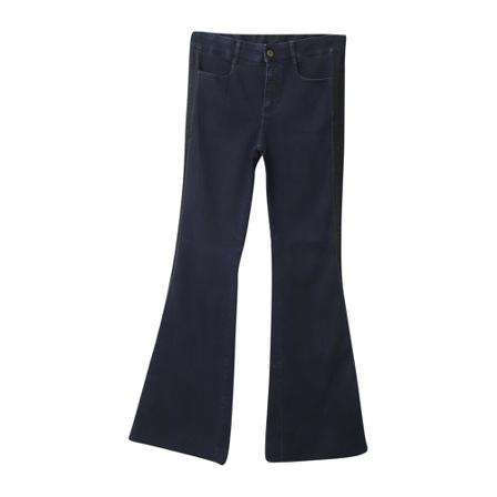 Stella McCartney Pre-owned Side Trim Flared Jeans in Cotton Denim Blå, Dame