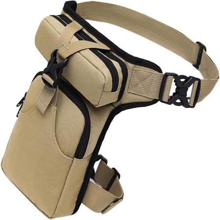 Trendy hofteveske for hverdagsryggsekk, vannavstøtende og allsidig, khaki, 28 x 13 x 38 cm