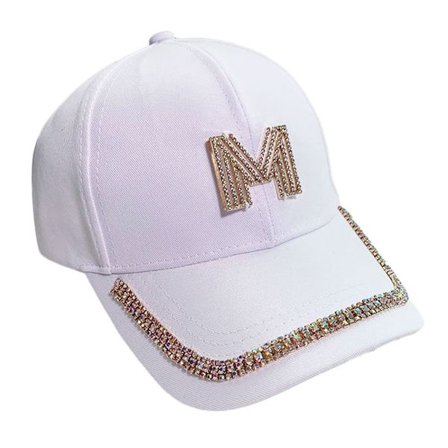 Rhinestones baseball-lippikset Peaked Cap VALKOINEN M VALKOINEN M