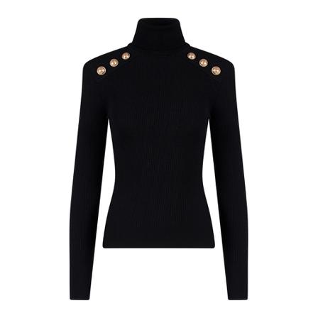 Balmain, Knitwear Yf 1Kh 000Kb 00 Zwart, Dames, Maat:S